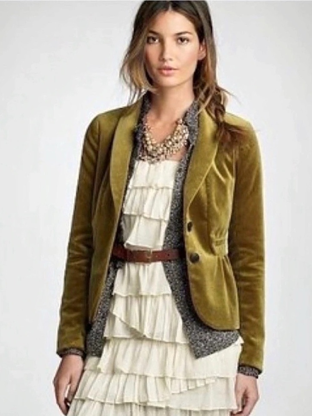 J.Crew Green Velvet Blazer